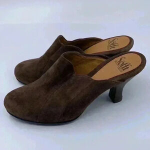 SOFFT Brown Suede Mules 2.5” heel Size 6